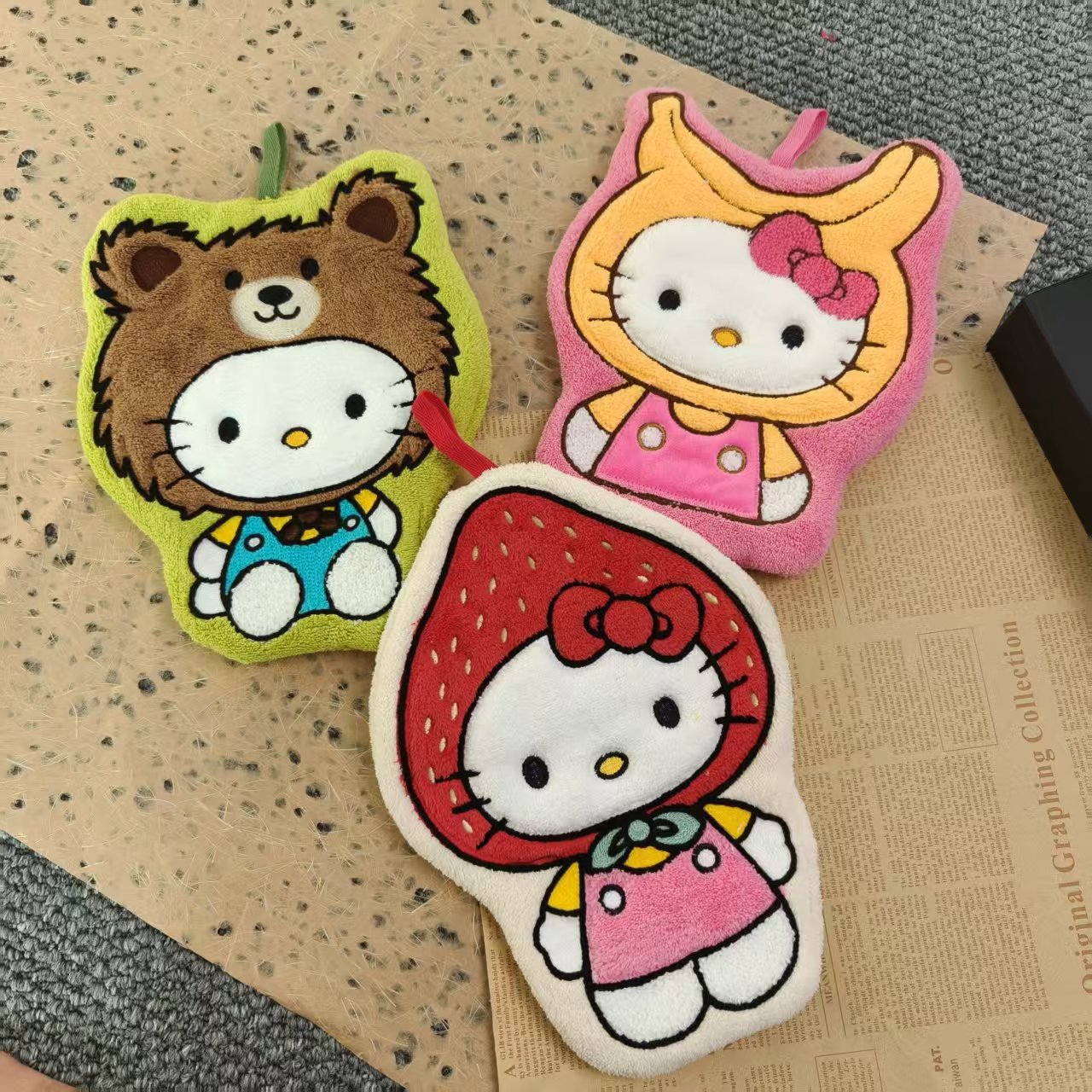 Commercial Kitchen Towels - Cute Hello Kitty Cartoon Hanging Hand