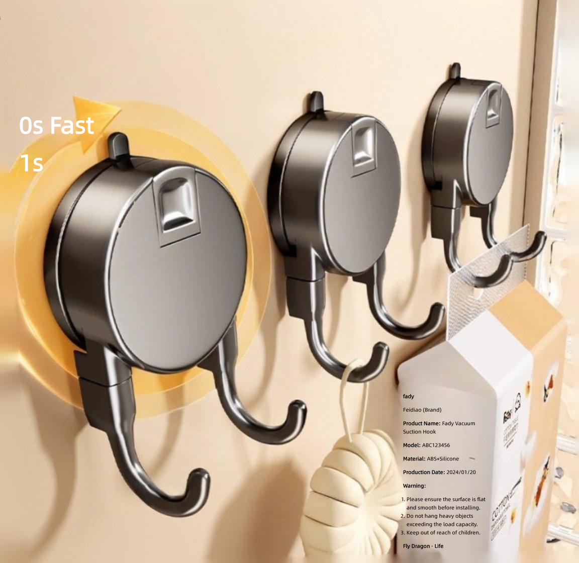 Commercial Kitchen Towels - Suction Cup Hooks Punch-free Multifunctional Hanging