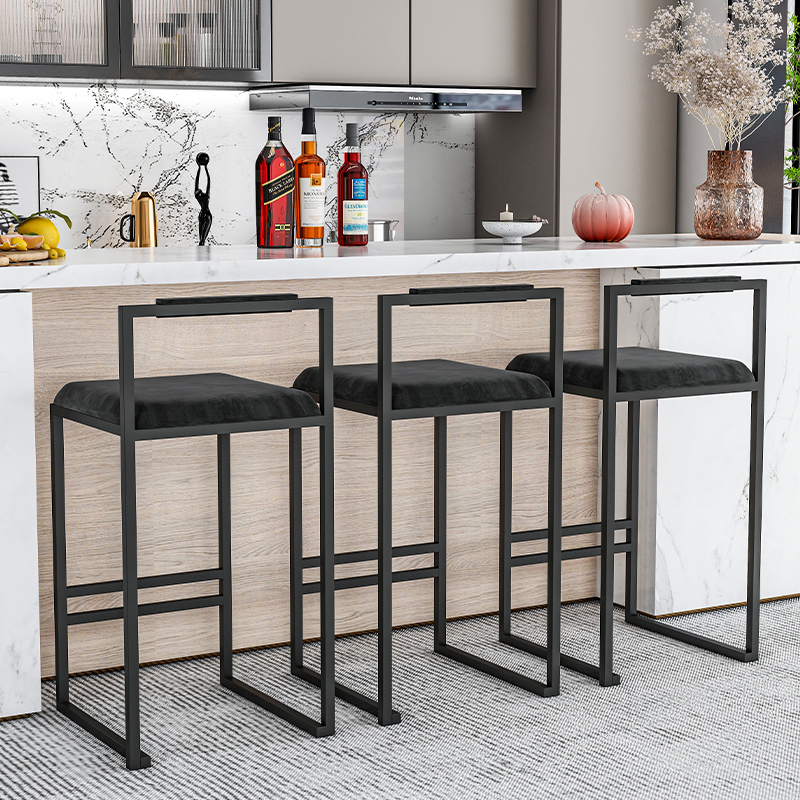 Nordic Velvet Black Bar Chairs - огляд і ціна Commercial Kitchen Counter