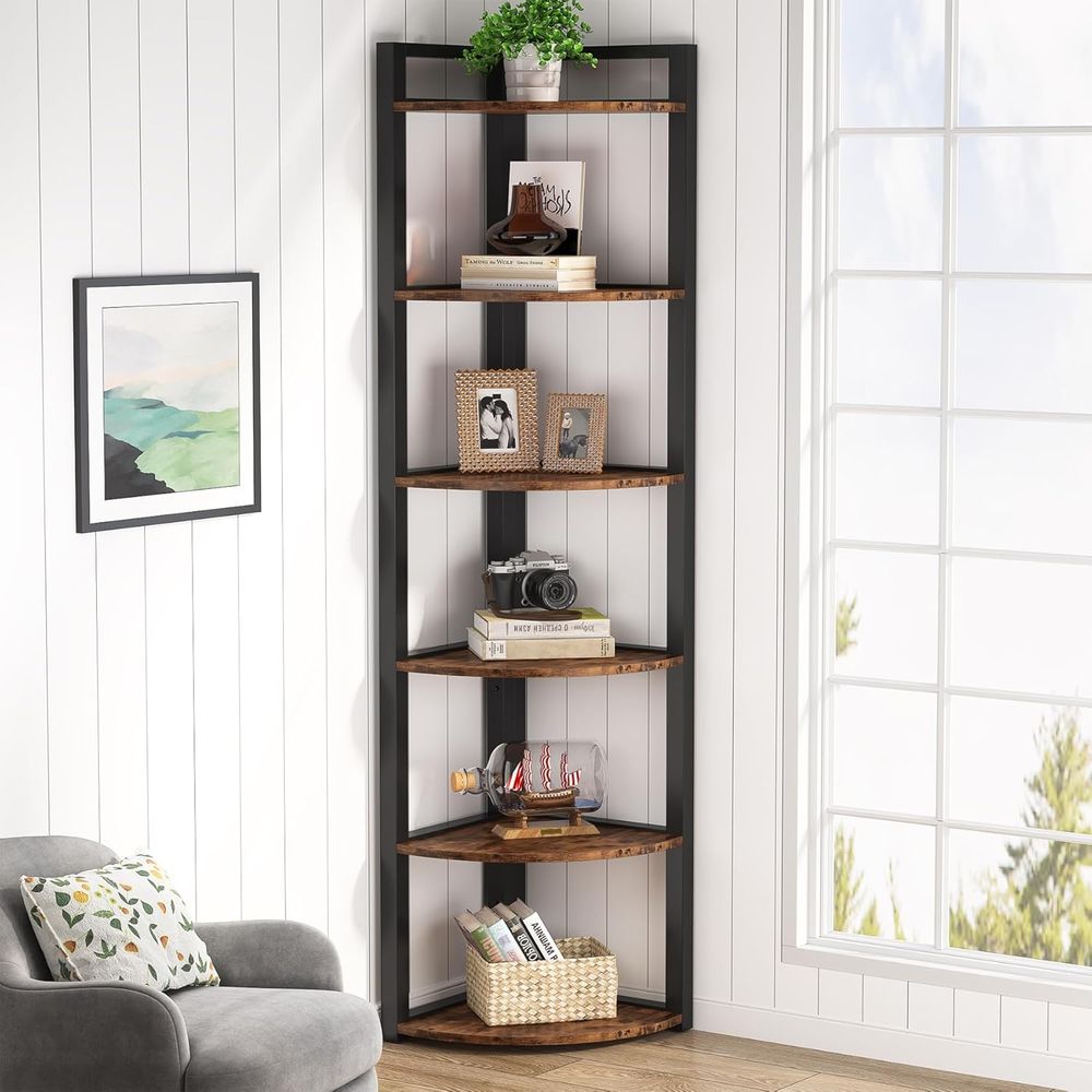 Rustic 6-Tier Bookshelf - 70.9 - огляд і ціна Commercial Kitchen Small Space