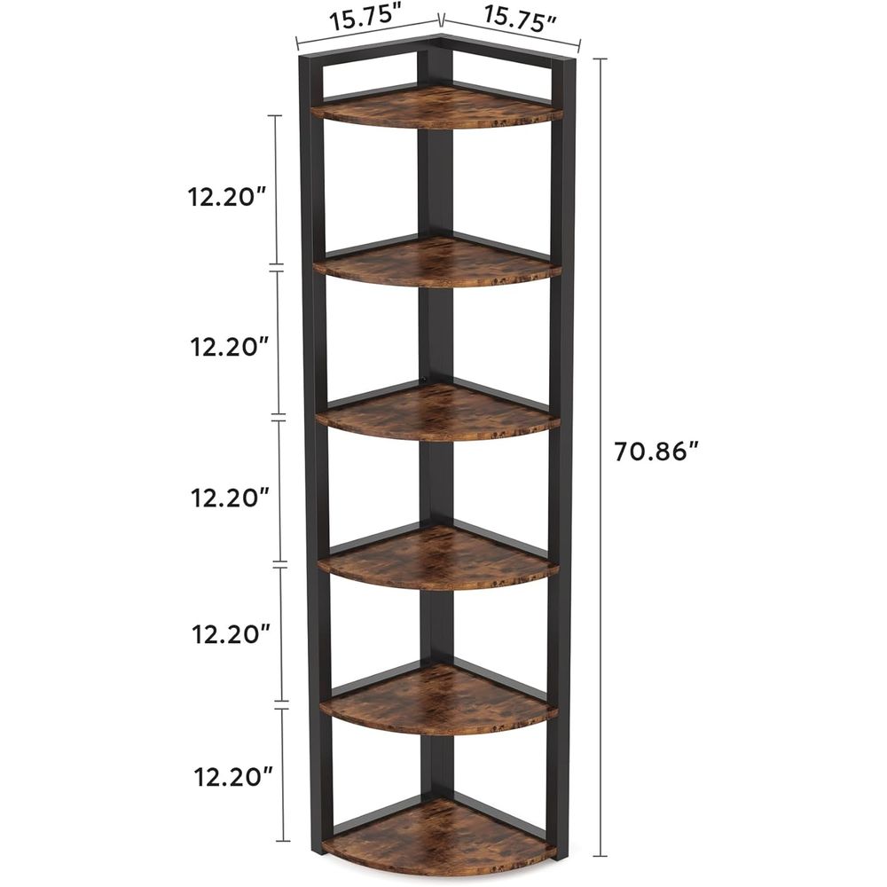 Rustic 6-Tier Bookshelf - 70.9 - огляд і ціна Commercial Kitchen Small Space