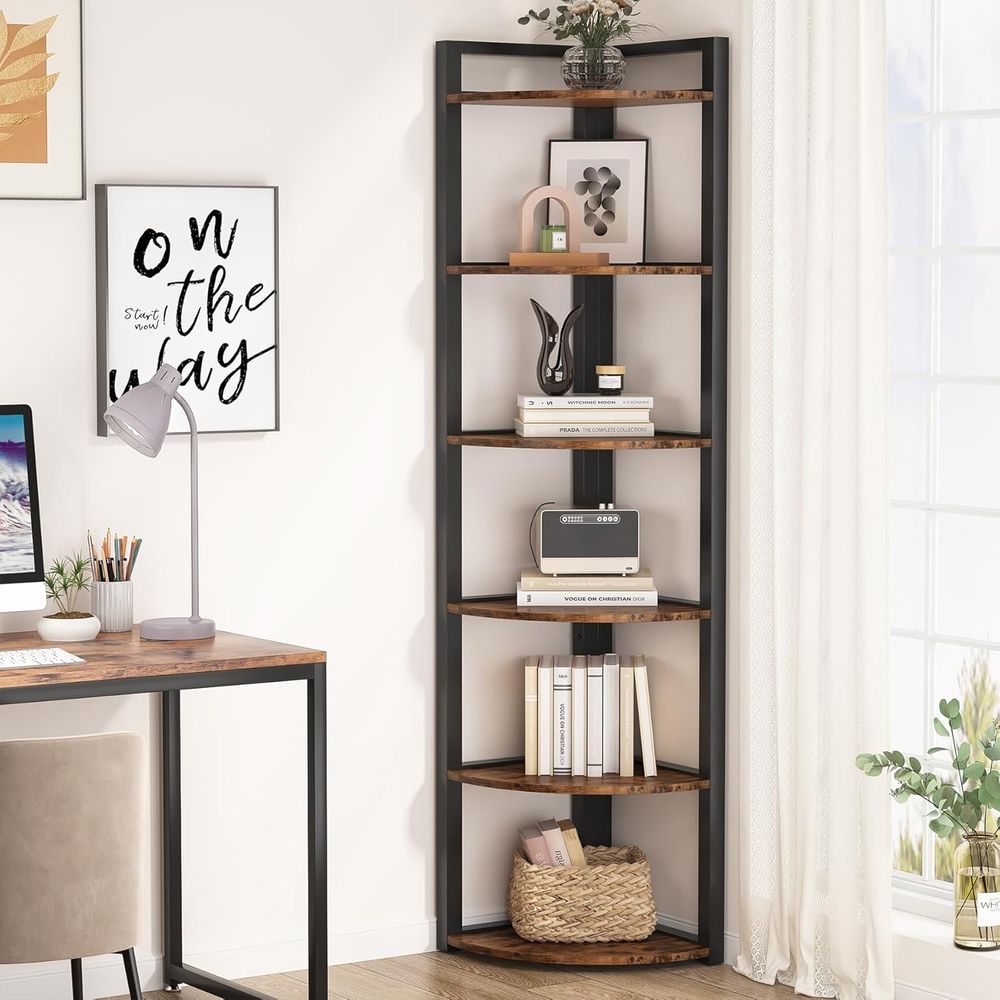 Rustic 6-Tier Bookshelf - 70.9 - огляд і ціна Commercial Kitchen Small Space