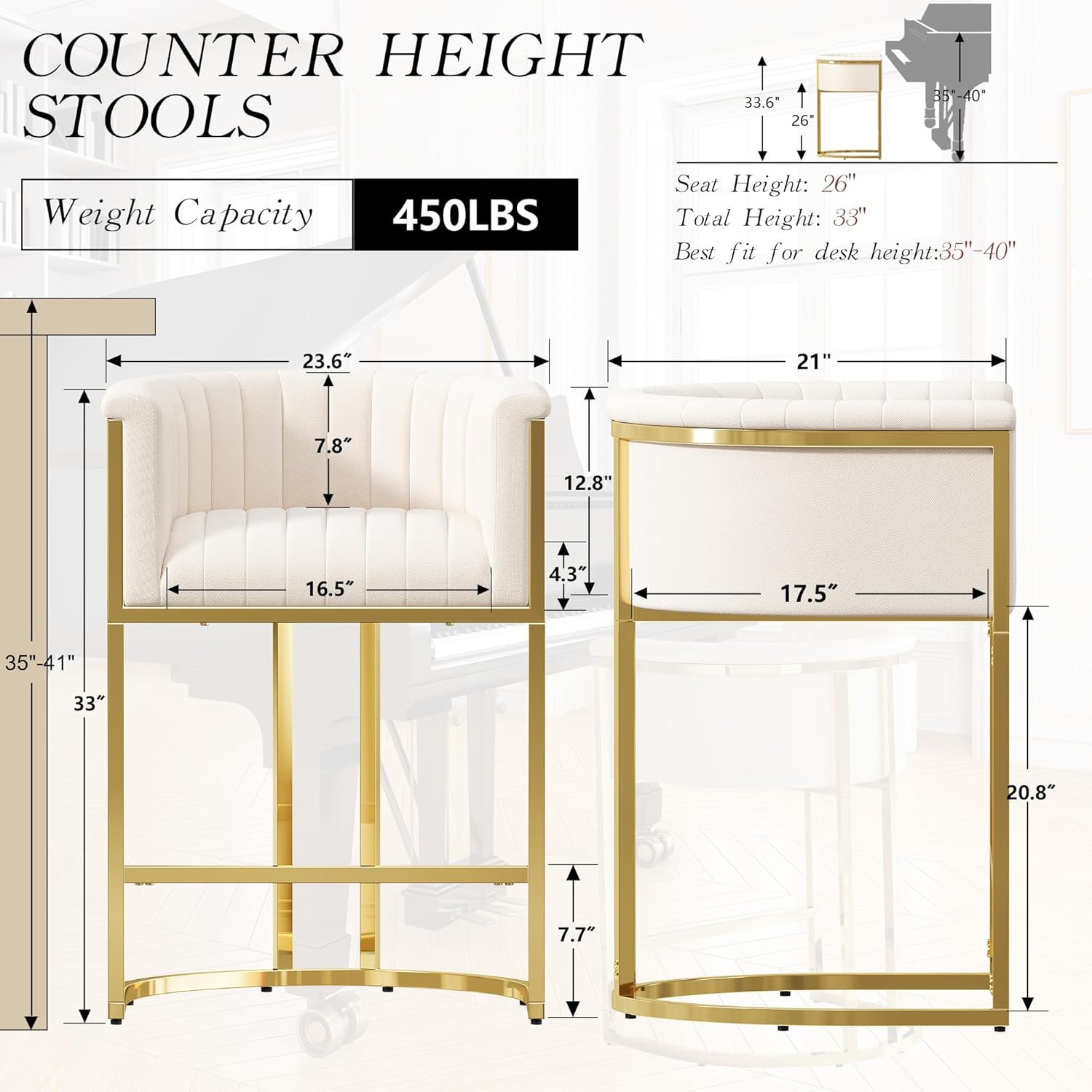 26in Upholstered Counter Heigh - огляд і ціна Commercial Kitchen Counter
