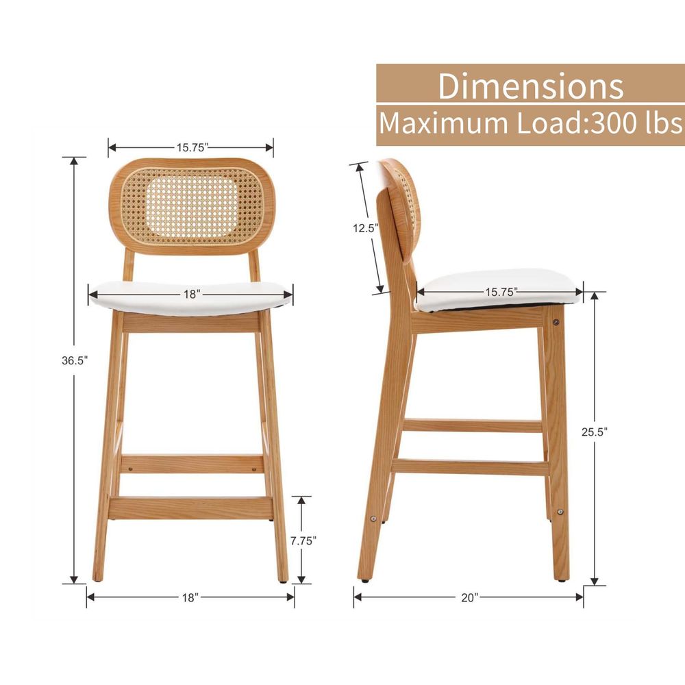 Rattan Bar Stools Set of 3 hol - огляд і ціна Commercial Kitchen Counter