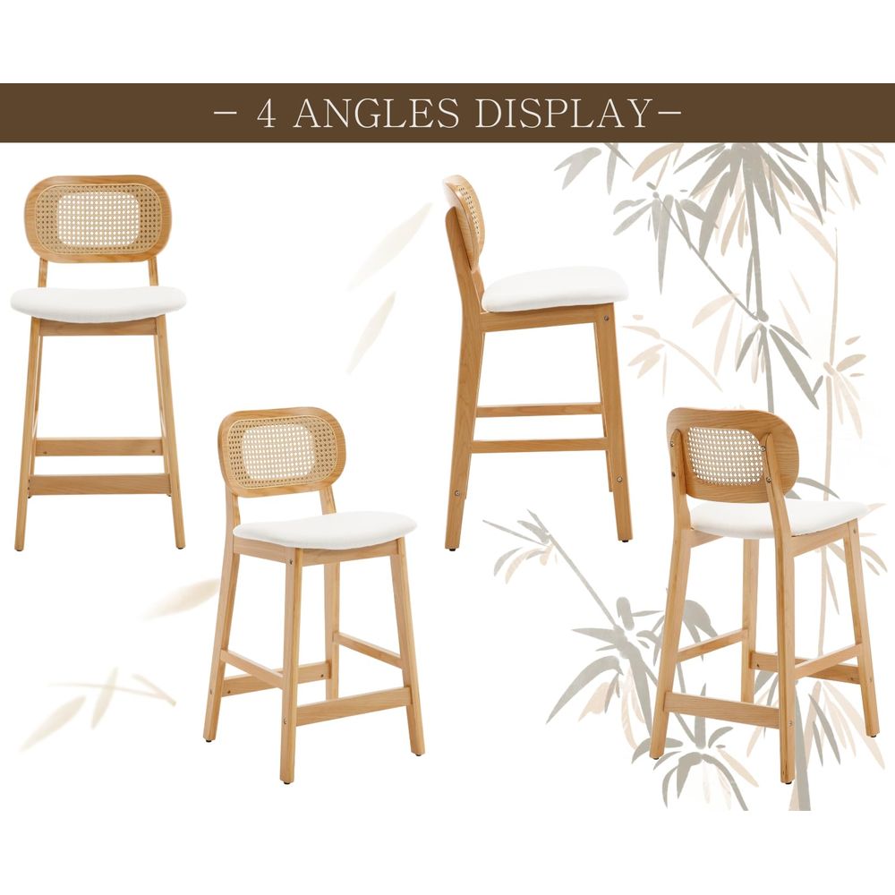 Rattan Bar Stools Set of 3 hol - огляд і ціна Commercial Kitchen Counter