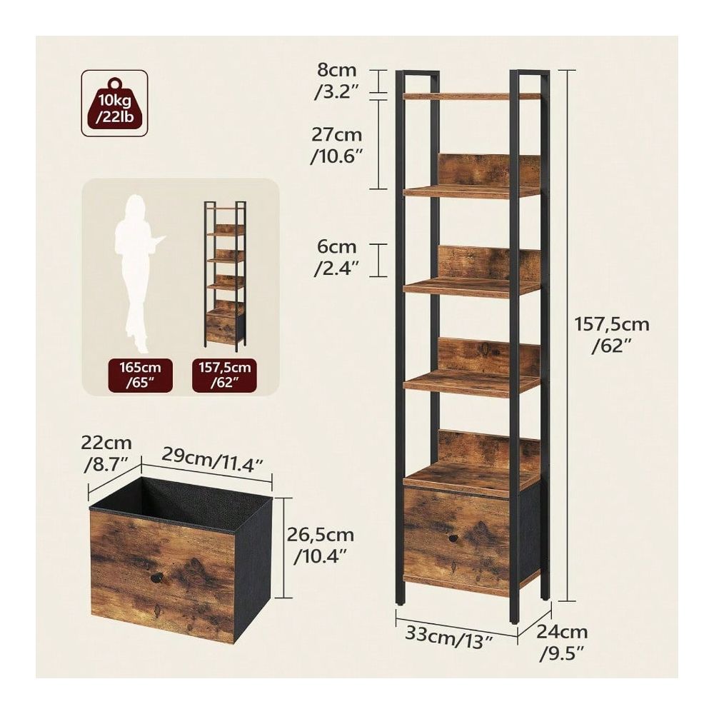 6Tier Bookcase With Drawer, Sm - огляд і ціна Commercial Kitchen Small Space