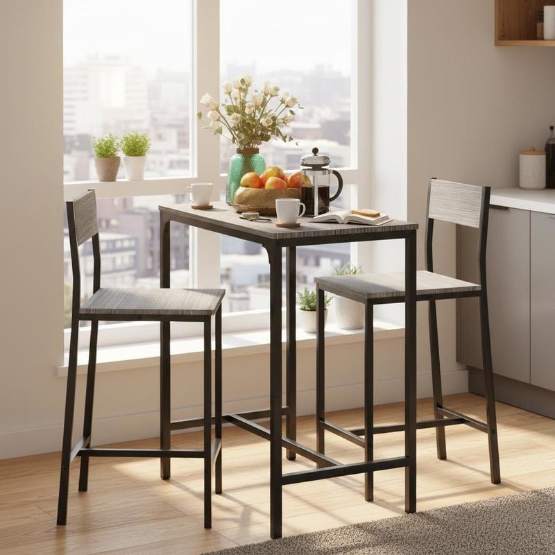 3 Piece Bar Table and Chairs,  - огляд і ціна Commercial Kitchen Small Space