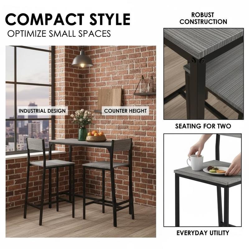 3 Piece Bar Table and Chairs,  - огляд і ціна Commercial Kitchen Small Space